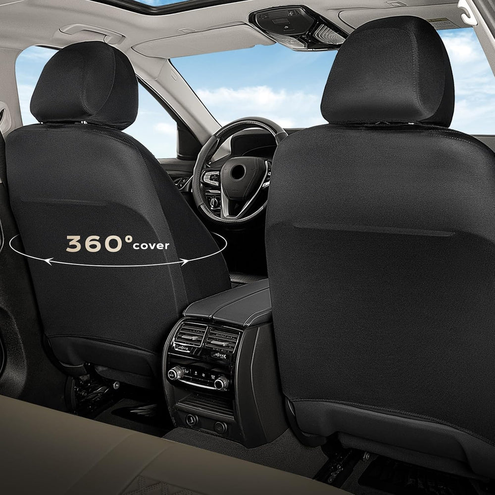 Coverado Front Seat Covers, 2-Pack Luxury Leather Car Seat Cover with Carbon ...