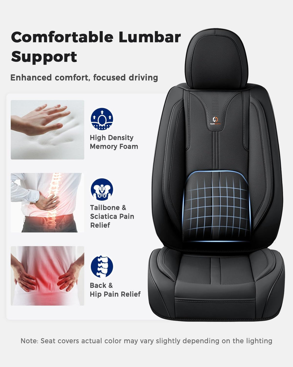 Huidasource Car Seat Covers Full Set Luxury Nappa Leather, Seat Cover with Ve...