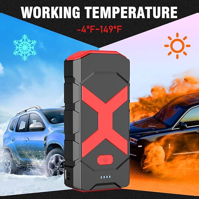 BOOKOO Jump Starter 2000A for Car/Boat/Lawnmower Portable 12V Car Battery Jump