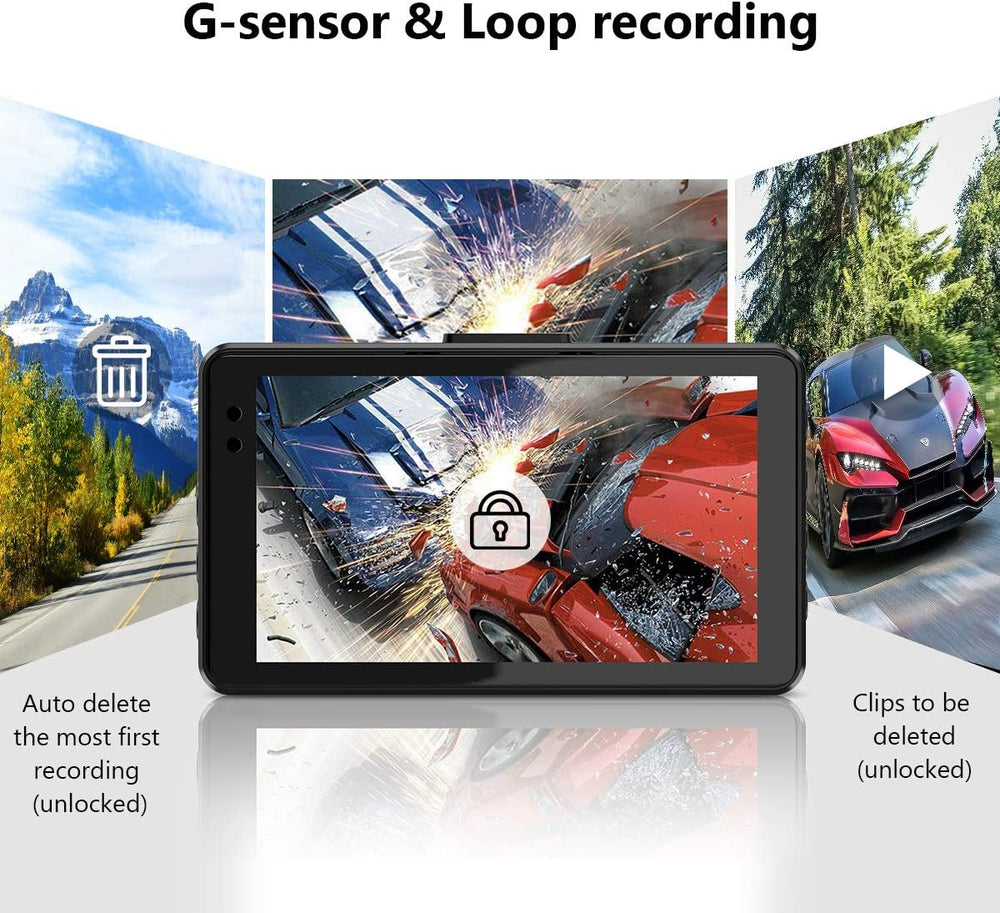 Dash Cam Front and Rear, 1080P Dash Camera for Cars with 32G Card