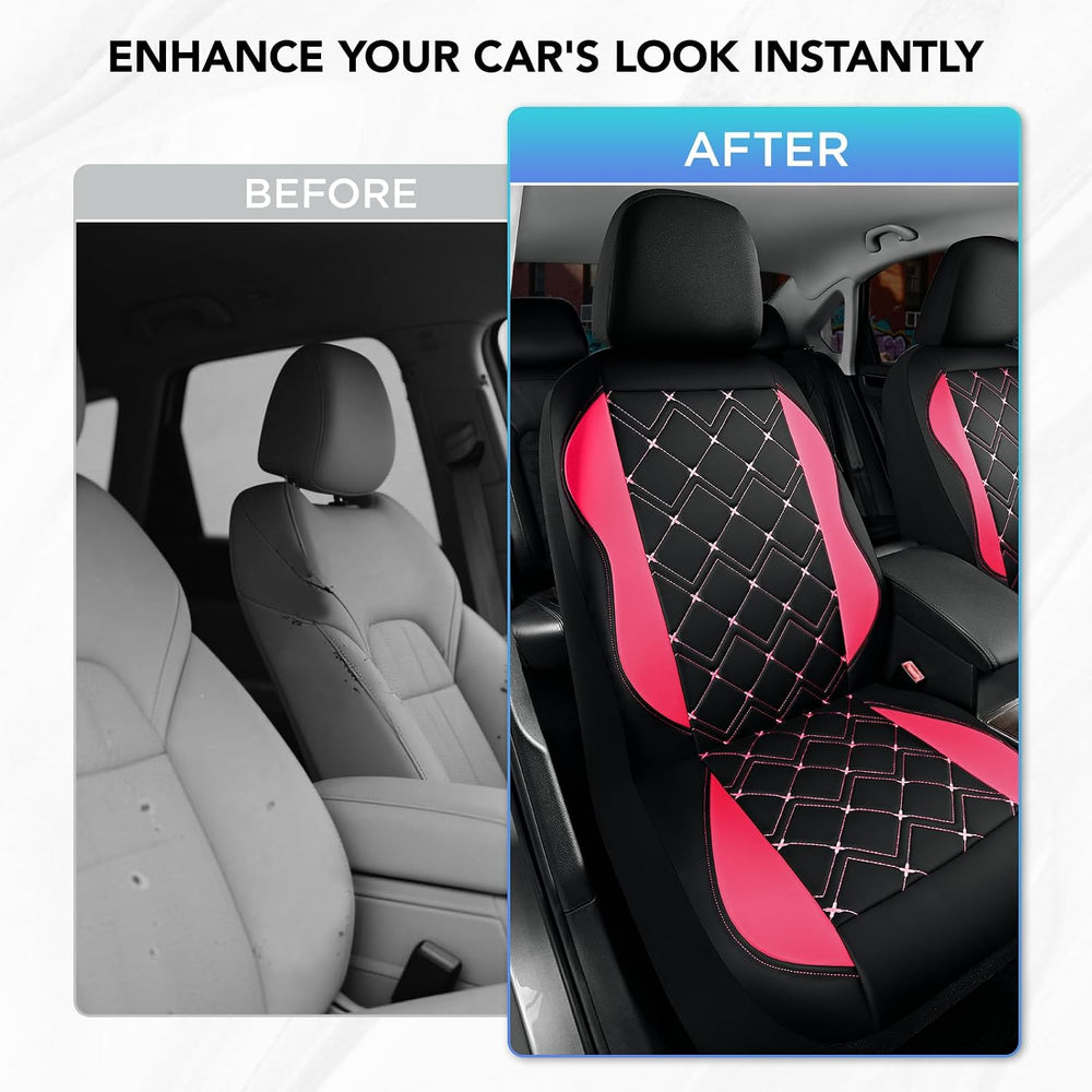 Road Comforts Seat Covers, Premium Leather Car Seat Covers Front Seat for Wom...