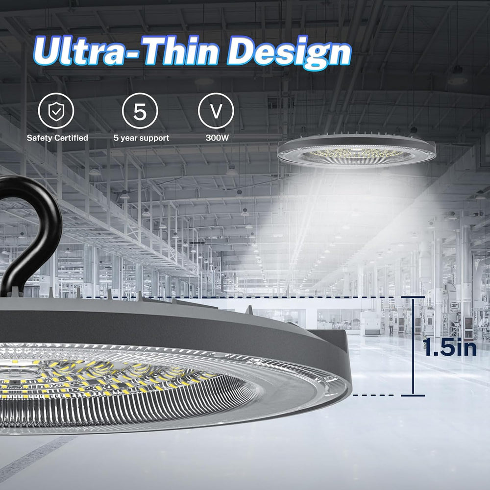 THELUX 200W 10Pack UFO Led High Bay Lights 5000K 28000LM(Equiv.800WMH/HPS), H...