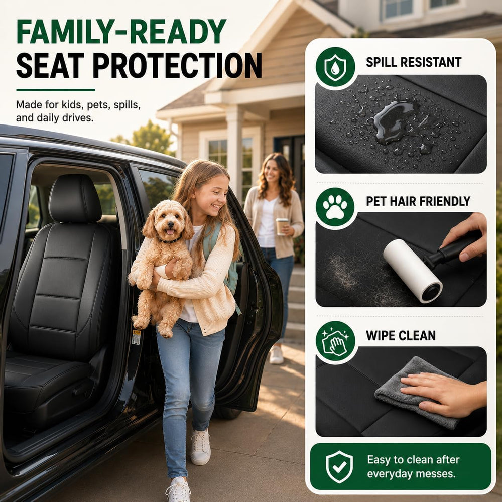 GIANT PANDA Front Truck Seat Covers for Dodge Ram 1500 2500 3500 2003-2026 Li...
