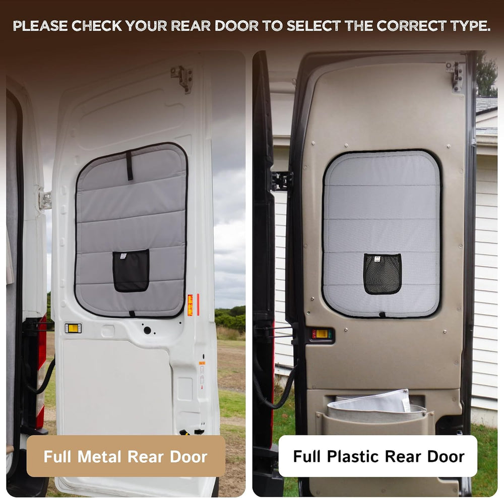 Living in a Bubble Insulated Blackout Rear Door Window Covers for Ford Transi...