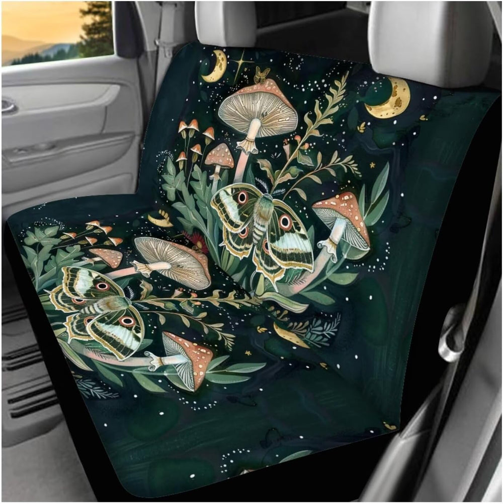 Ystardream Retro Moth Mushroom Car Seat Covers Full Set for Women Girly Car S...