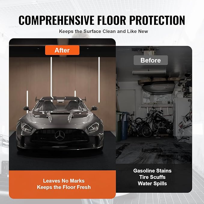 VEVOR Garage Floor Mat, 7.5'x20' Waterproof Protection from Water, Mu...