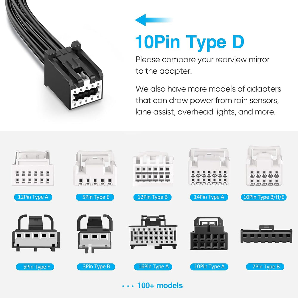Dash Cam Power Adapter, 10P Type D for Chevy,GMC,Buick,Cadillac