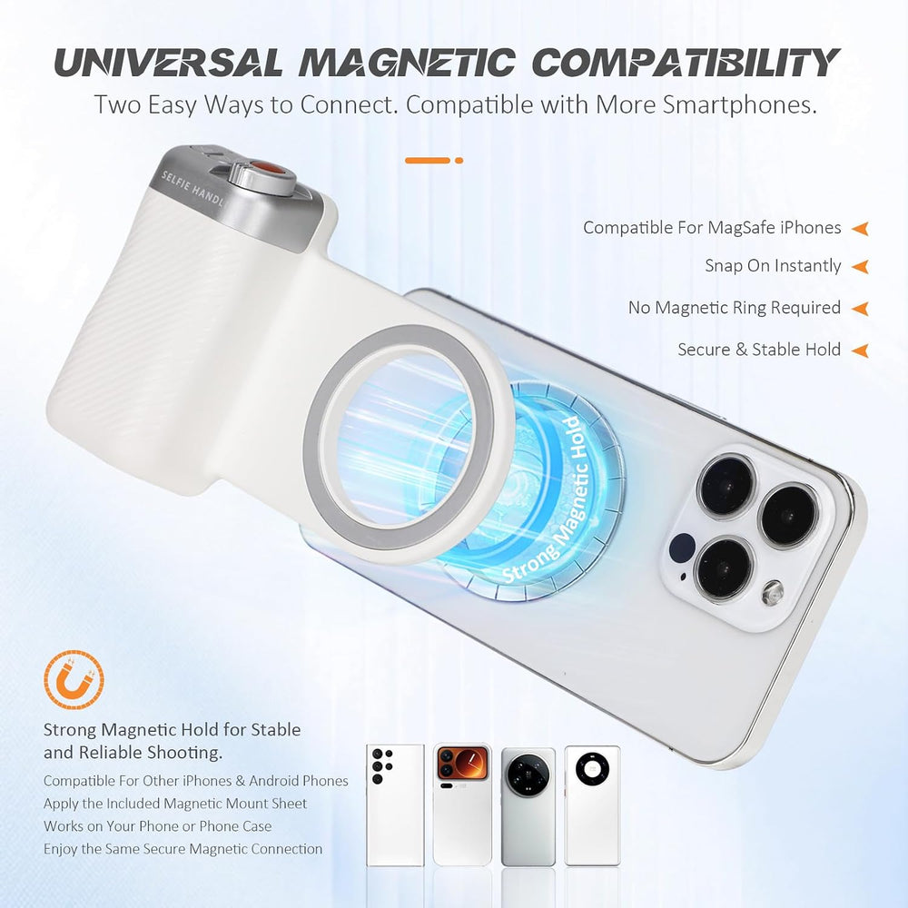 Magnetic Phone Camera Grip + LED Selfie Light Kit 800mAh 2500-9000K