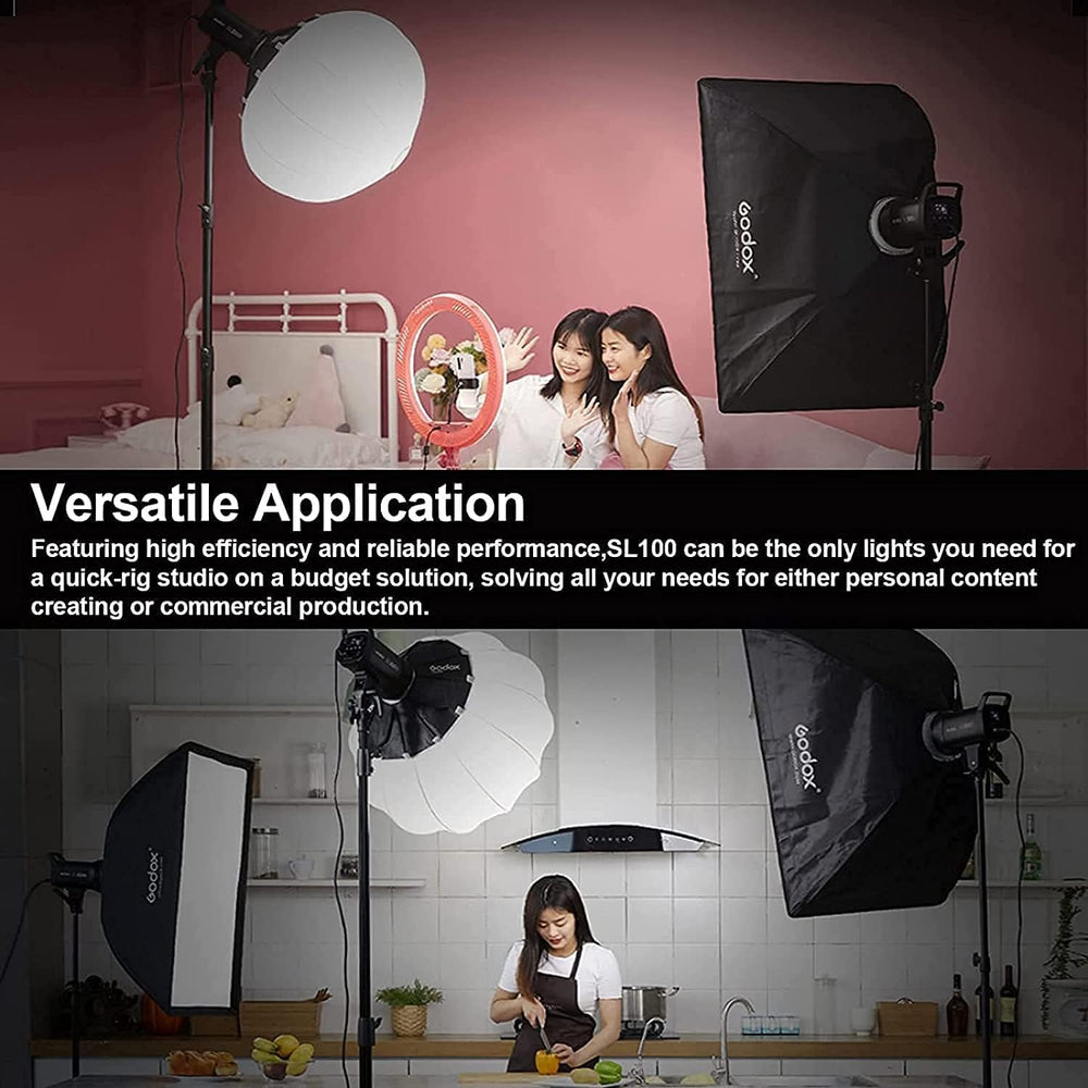 Godox SL100D LED Video Light,100W TLCI≥97 CRI≥96,5600K Continuous Lighting, 8...