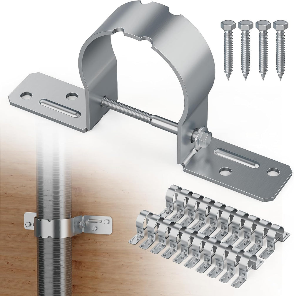 20 PCS Fence Post Brackets, 2-3/8 Steel to Wood Fence Bracket, Fence Brackets...