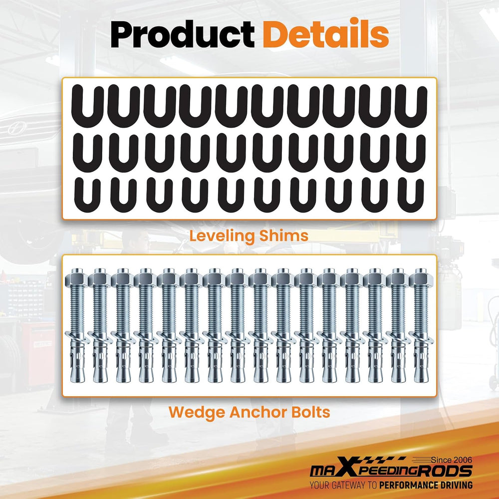 maXpeedingrods 46 Pcs Car Lift Install Kit Including 16 x 3/4" x 5.5&quo...