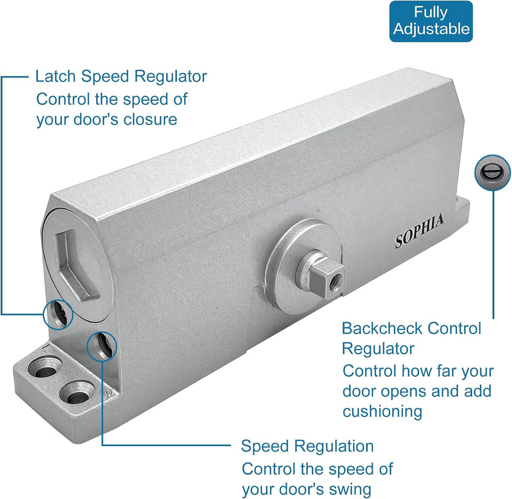 SOPHIA Commercial Door Closer Grade 2, Automatic Door Closer DK700, Hydraulic...