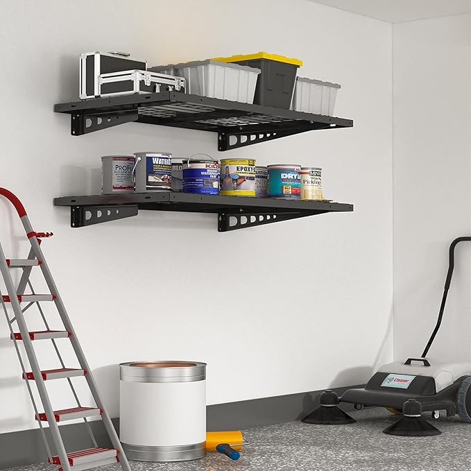 FLEXIMOUNTS 2 Pack 2x4ft Garage Storage 24x48 inch Bike Wall Shelving Rack