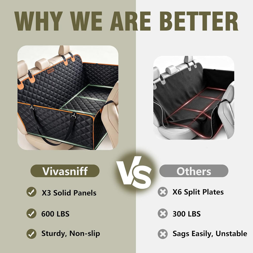 Hard Bottom Car Seat Cover for Dogs, Back Seat Extender for Car