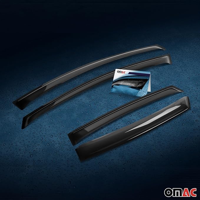 OMAC Window Visor Vent Rain Guard Deflector (4 Pcs)