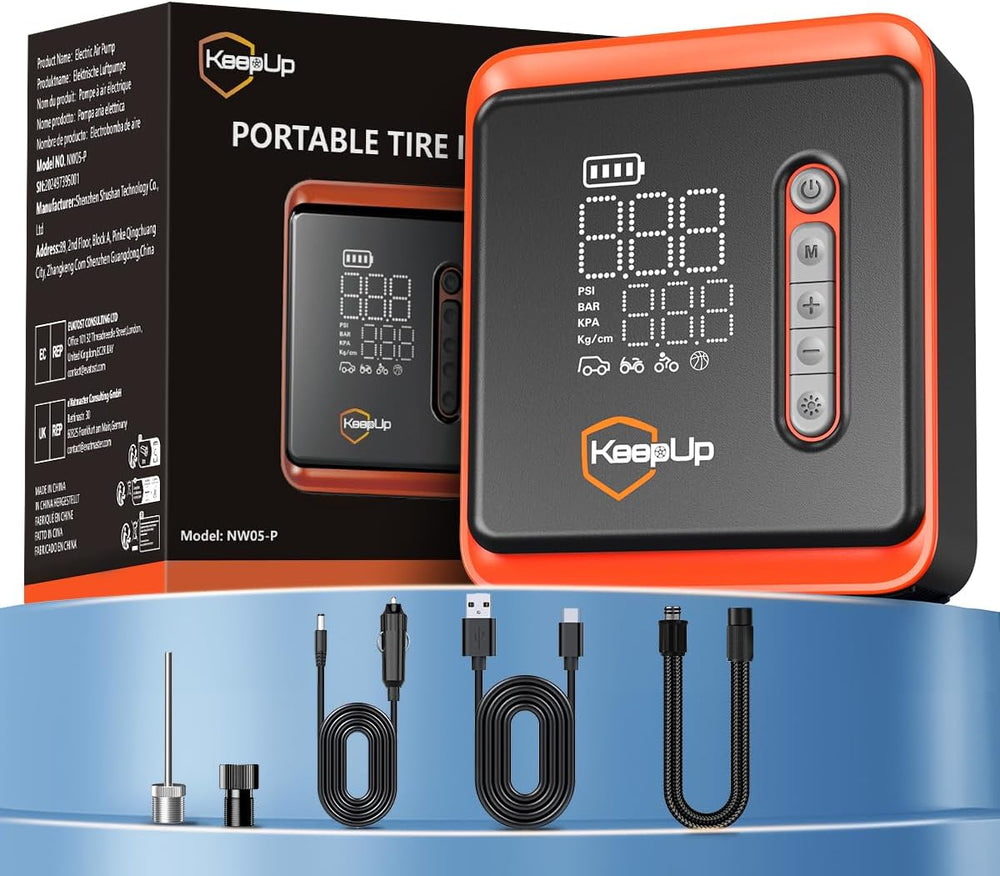 Tire Inflator Portable Air Compressor -Upgraded Air Pump for Car Tires with T...