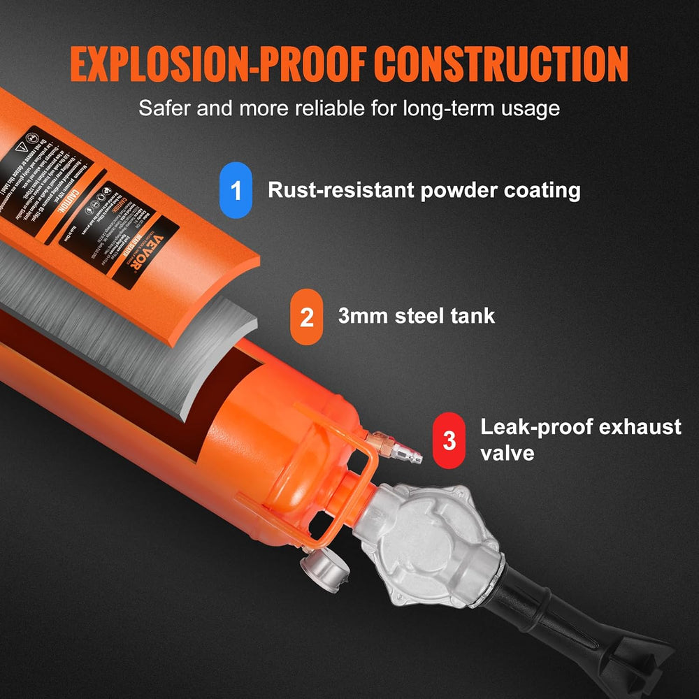 VEVOR Tire Seater, 2.1 Gal/8 L Air Tire Blaster, 120 PSI Handheld, Portable T...