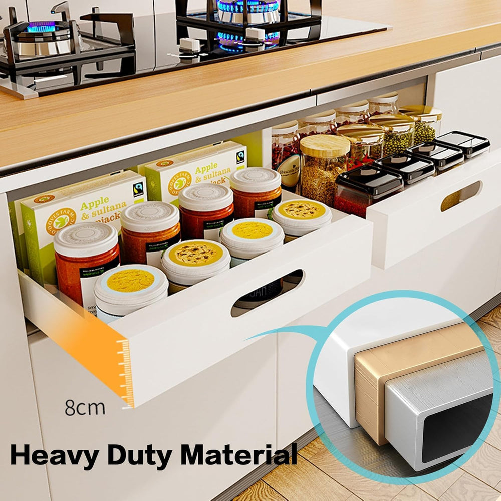 bealy 21'' Deep Cabinet Organizer Adhesive, 10'' Wide Pull Ou...