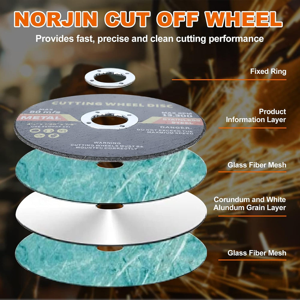 100 Pack 4-1/2 Inch Cutting Wheel, 4-1/2" x 7/8" Metal &Stainle...