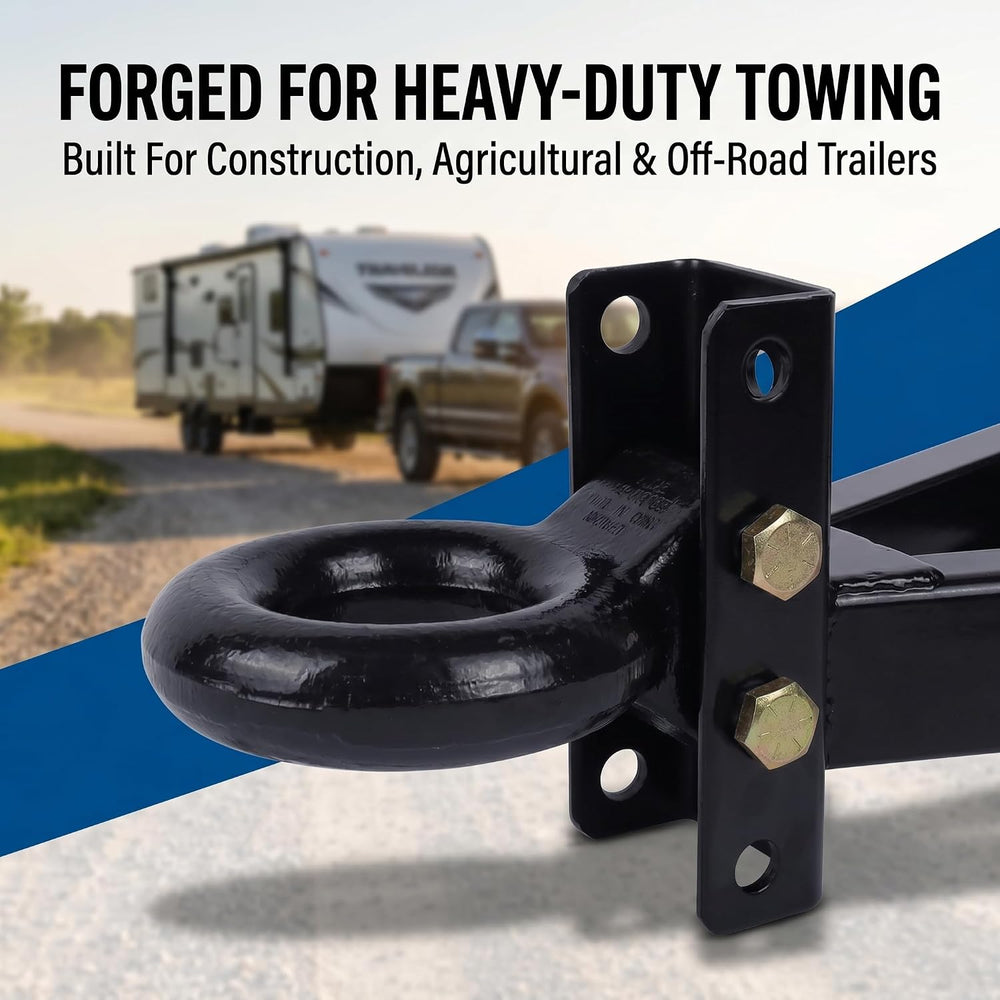 3 Inch Adjustable Lunette Ring for 14000 lbs Pintle Hitch Trailer Towing | Fo...