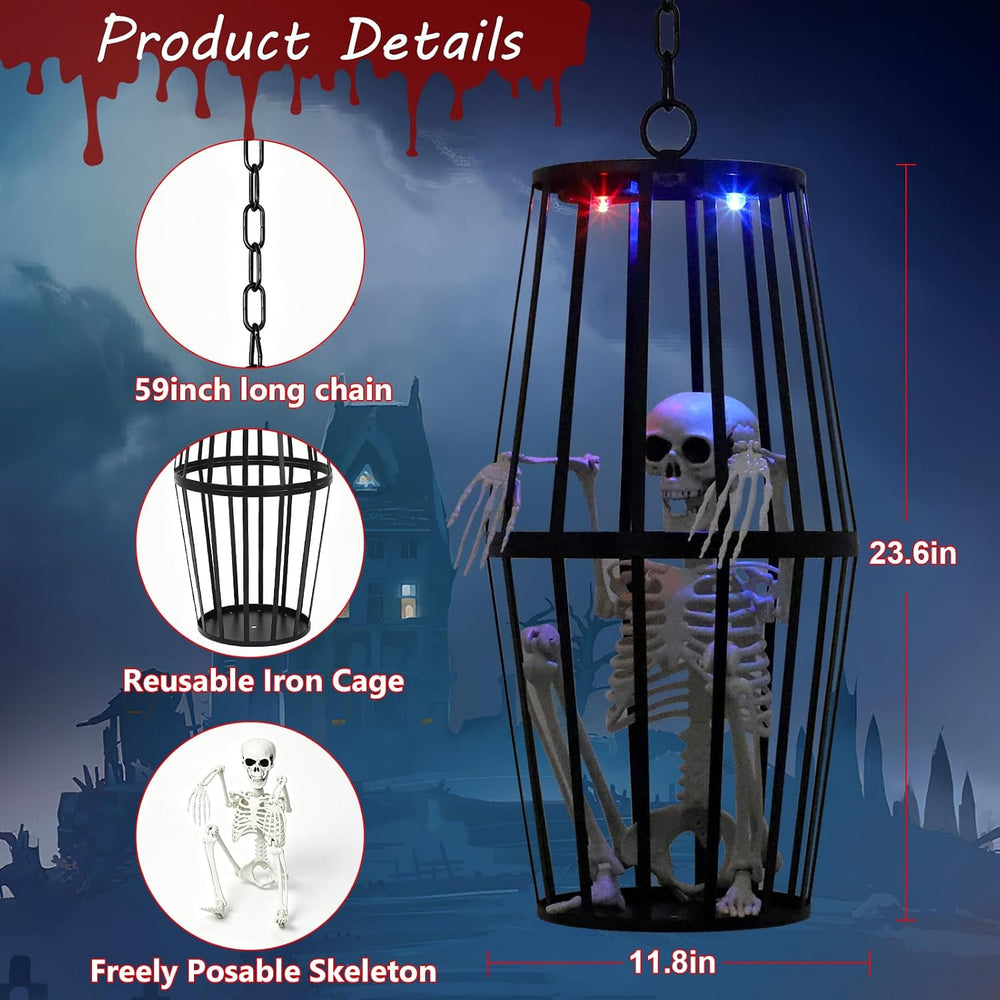 23โ Scary Solar Hanging Skeleton Ghost Halloween Decorations Outdoor