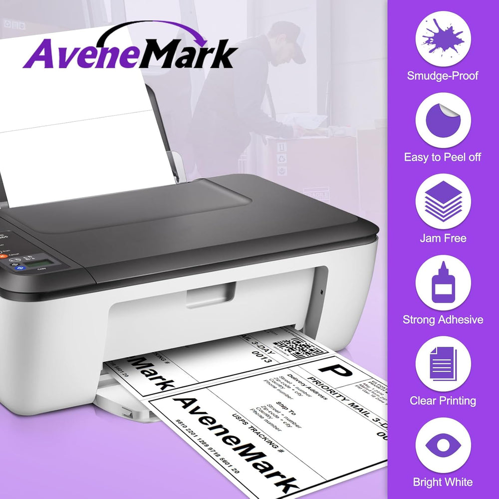 500 Sheets1000 Shipping Labels 8.5" x 5.5" Half Sheet Self Adhesive...