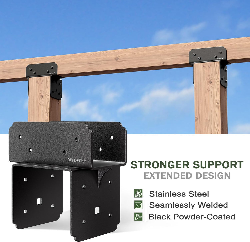 2Pack Stainless Steel Bracket for Wood 6x6(Actual 5.5"x5.5") Post t...
