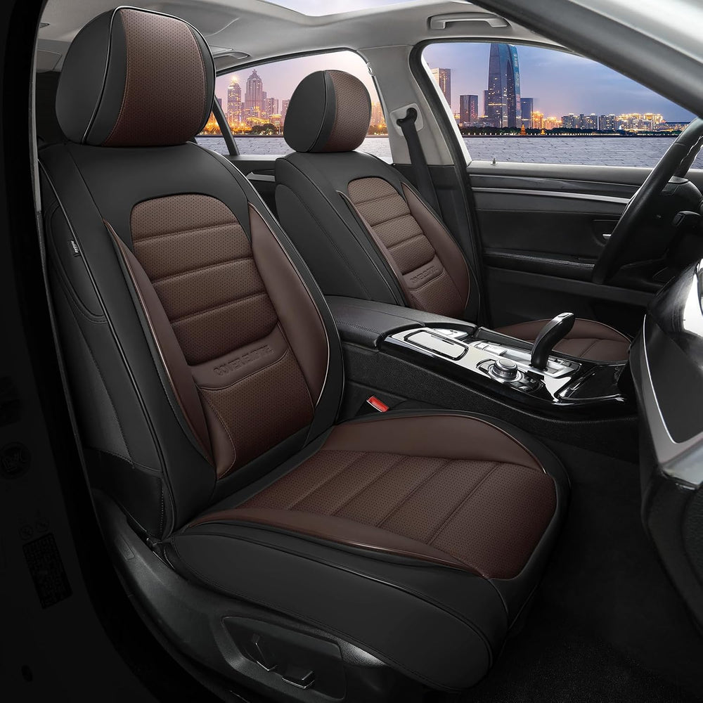 Car Seat Covers Full Set, 5 Seats Universal Leather Seat Covers for Cars, Wat...