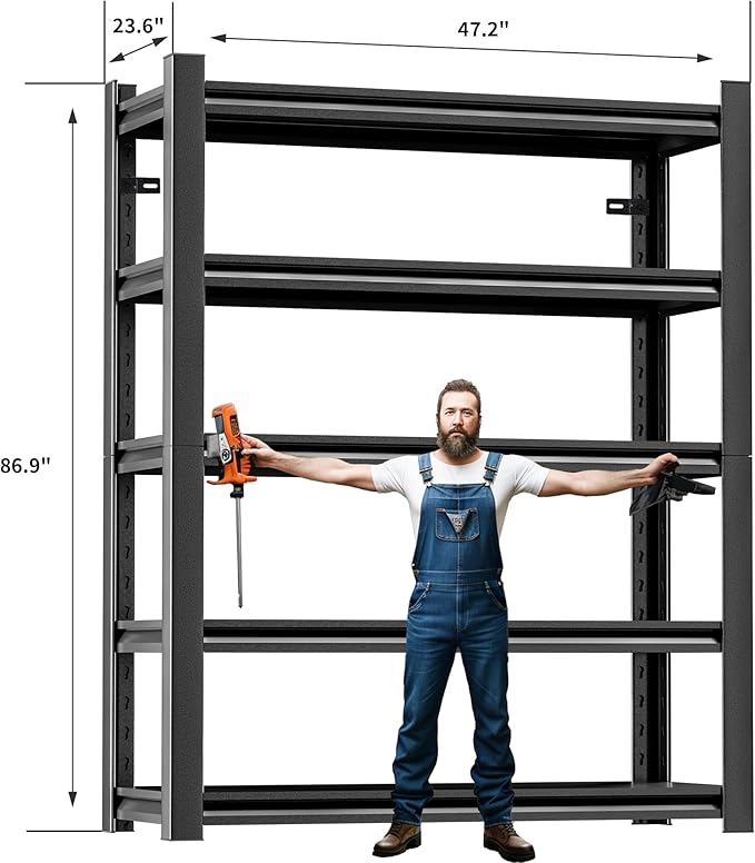 Garage Shelving, Heavy Duty Sturdy Steel Thickened Metal Shelves