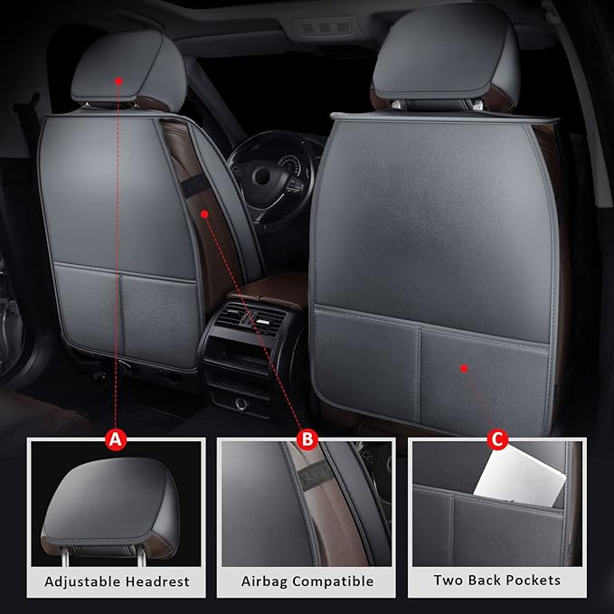 MIROZO Ram Seat Covers, Waterproof Truck Seat Covers Fits