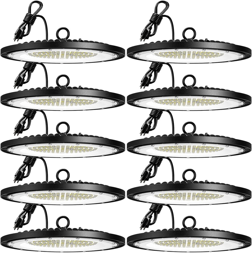 Amico 10 Pack UFO LED High Bay Light 200W 28000lm 5000K, UL Listed