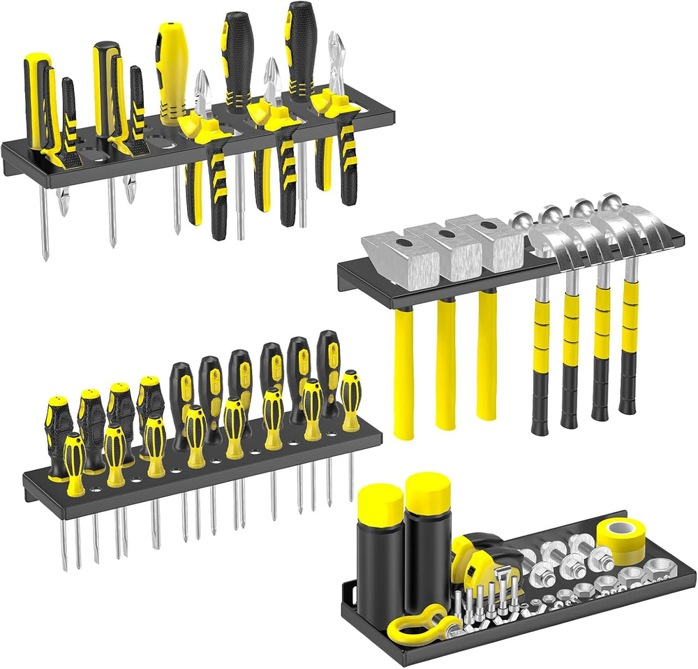 Wall Mount Screwdriver Organizer, Pliers Holder, Hammer Rack, Metal Storage (...