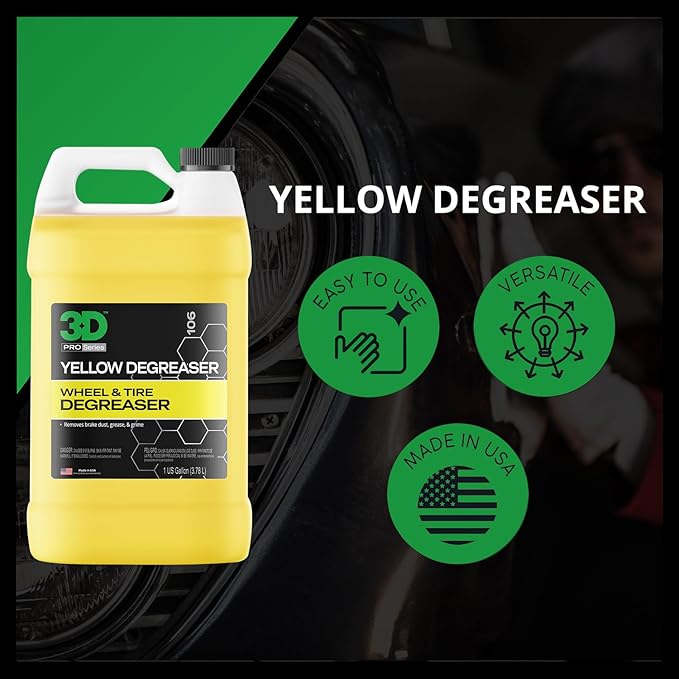 3D Yellow Degreaser – Non-Acid Wheel & Tire Cleaner Spray