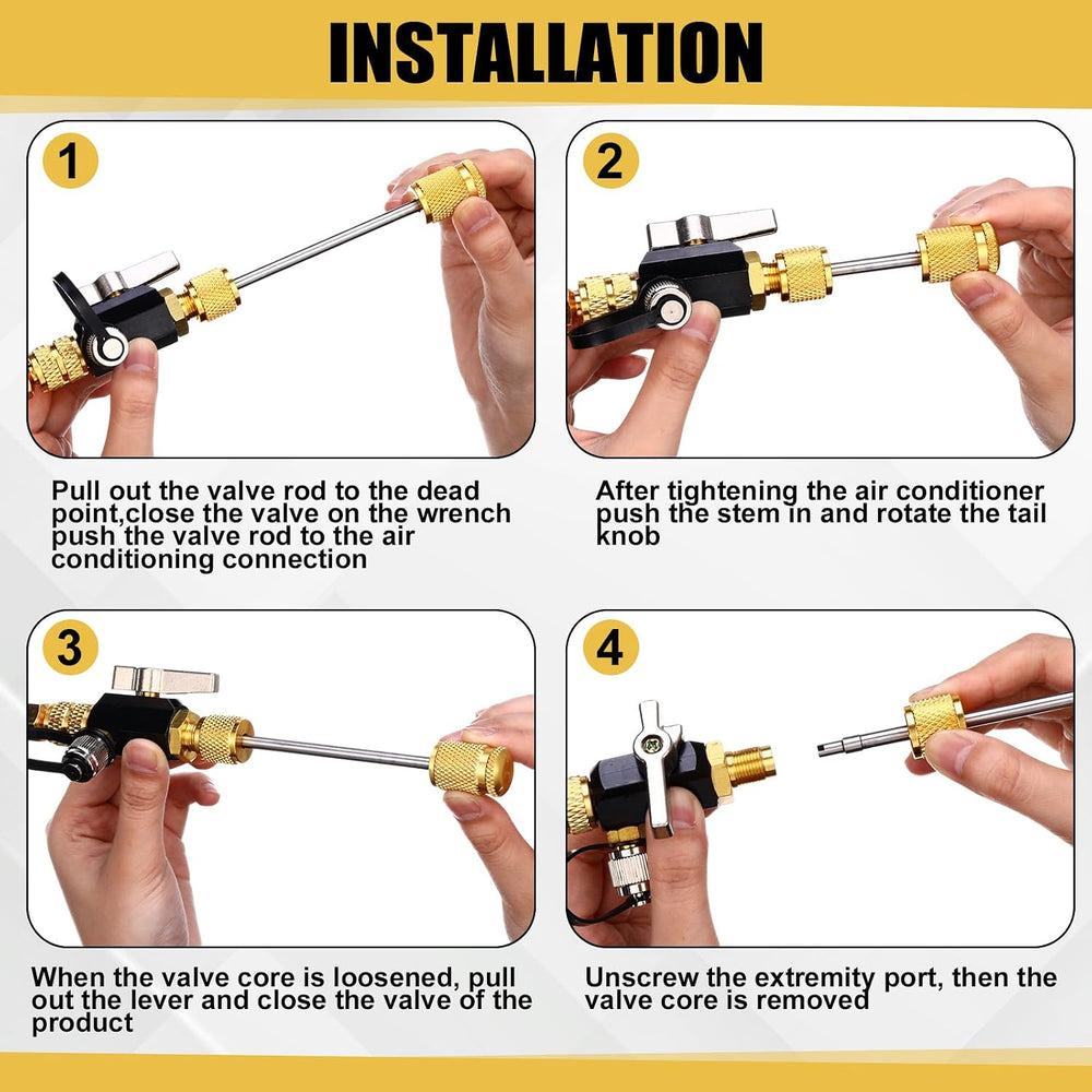 Tujoe MGAVCT Mega Flow Vacuum-Rated Valve Core Remover Installer Tool with Re...