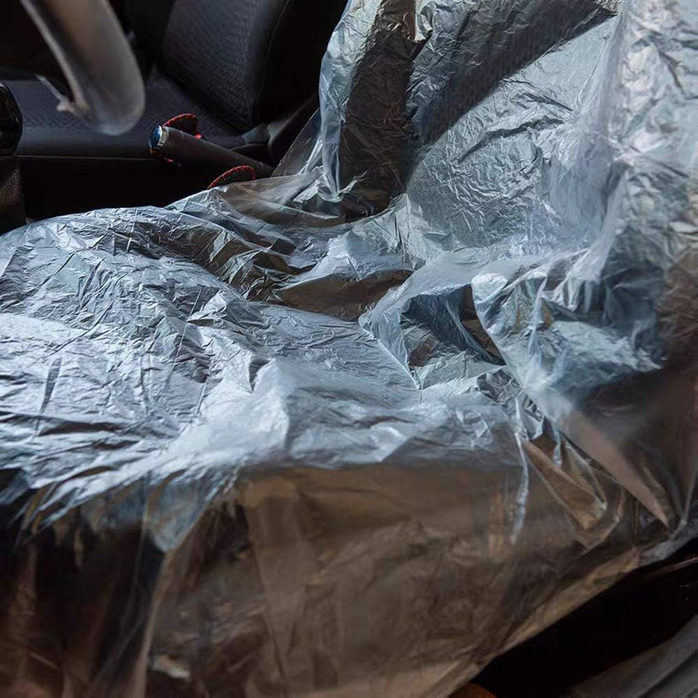 ICWEIMEI 100PCS Disposable Car Seat Covers Plastic Seat Covers for Cars Unive...