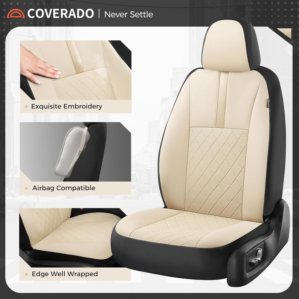 Coverado Car Seat Covers Full Set, Automotive Front and Rear Seat Covers with...
