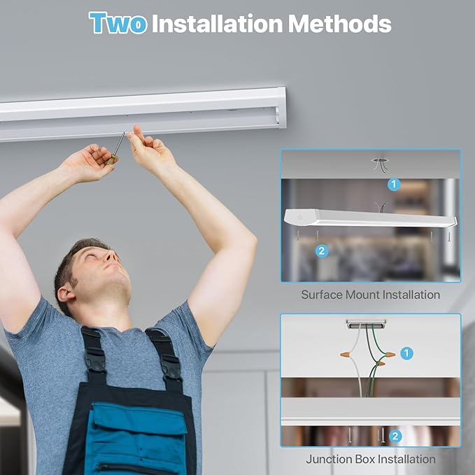 HYPERLITE 4FT LED Wraparound Light 6600LM, 60W/50W/40W, 4000K LED Shop Lights