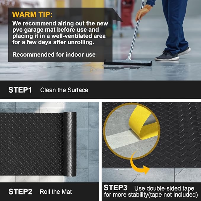 4x8FT Garage Floor Mat, 2.8mm Thickened Flooring Roll
