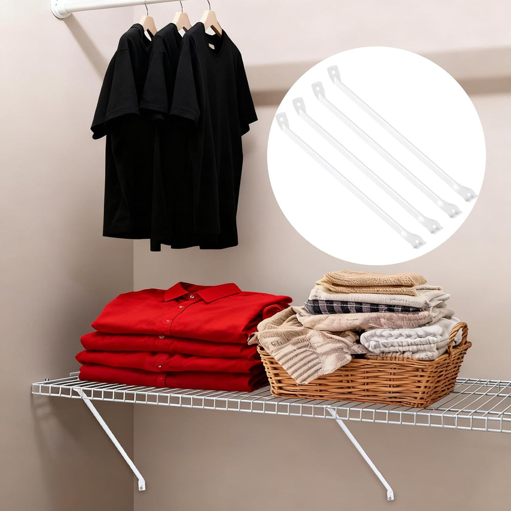 SINJEUN 16 Pack 12 Inch Wire Shelf Bracket Set, Rack Support Bracket with Scr...