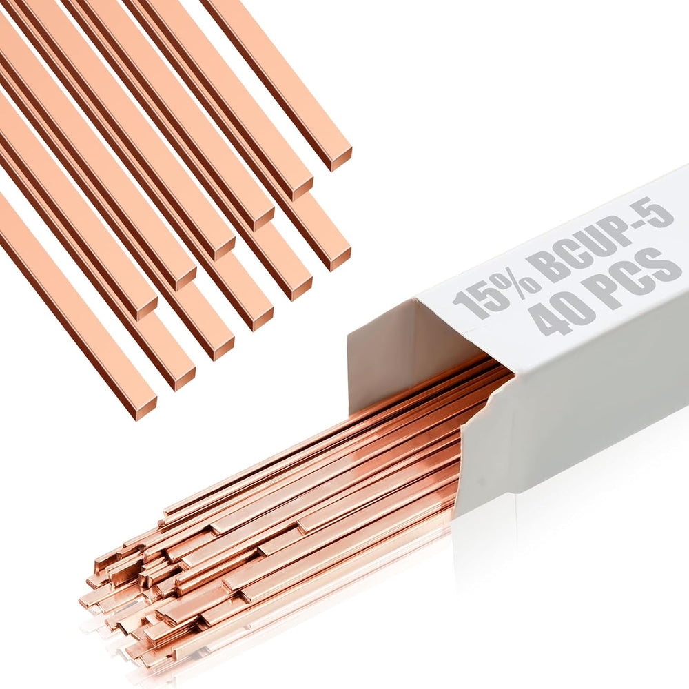 Tandefio 15% Silver Brazing Rods Aws Bcup-5 40pcs, HVAC Silver Solder Stick