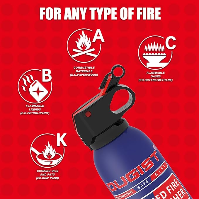 Fire Extinguisher for Home & Vehicle - 600g Fire Extinguisher | Grease &a...