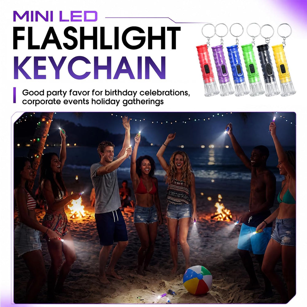 200 Pcs Mini Flashlight Keychain Bulk,Multicolor