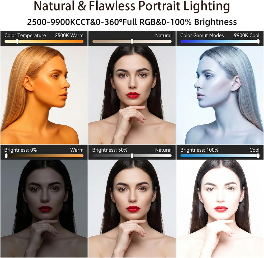 225 LED Portable Selfie Light, Video Conference Light, 4000mAh Rechargeable, ...