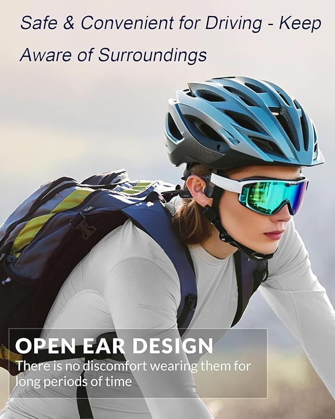 Bone Conduction Headphones Open-Ear Bluetooth 5.0, IP65 Waterproof Wireless
