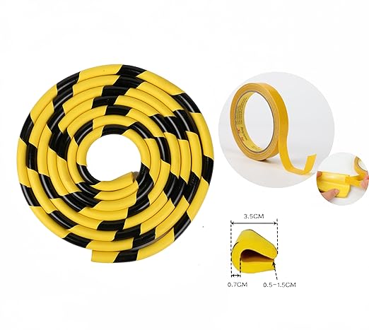 Heavy-Duty Corner Guards – 5M Self-Adhesive Yellow/Black NBR Rubber Wall