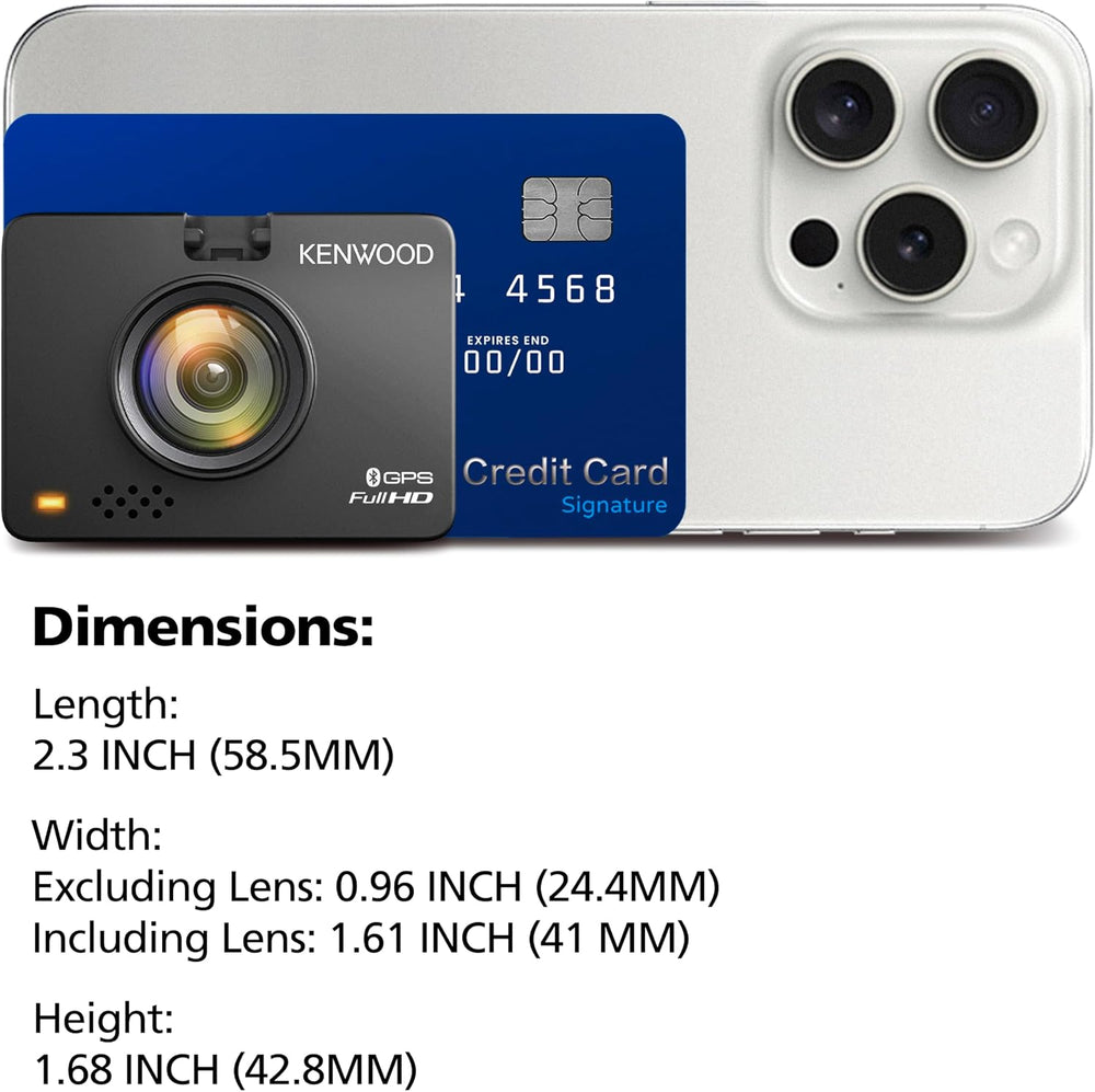 KENWOOD DRV-A310W GPS Dash Cam, Full HD Dashboard Camera, WDR/HDR Car Camera ...