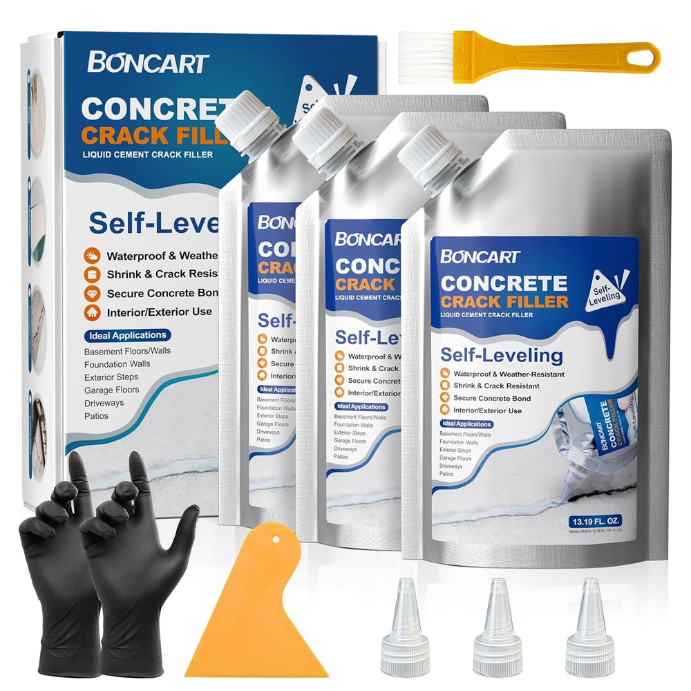 Concrete Crack Filler, Self-Leveling & Fast Drying, Waterproof, 39.57 Fl Oz