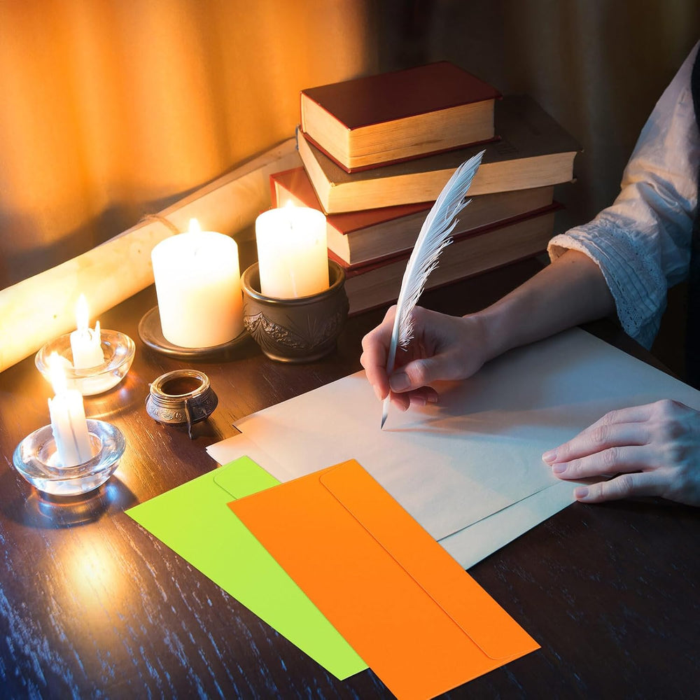 Outus 500 Pcs #10 Colored Envelopes Business Adhesive,Neon Color