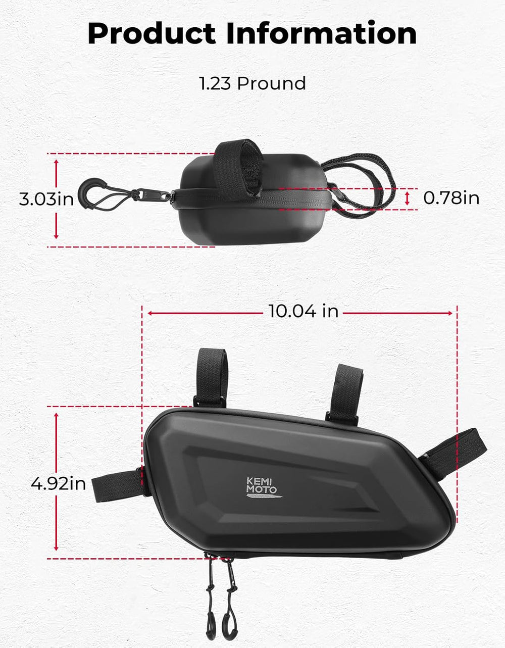 KEMIMOTO Motorcycle Side Bag, EVA Hard Shell Tool Bags Compatible with Rebel ...