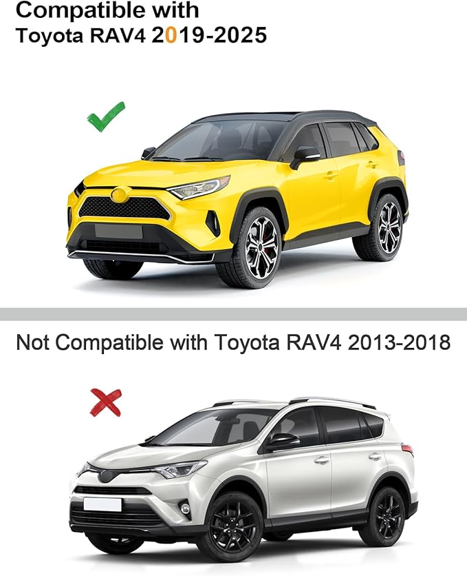 Tape-On Window Rain Guards Fit for Toyota RAV4 2019-2025 Extra Durable Window...